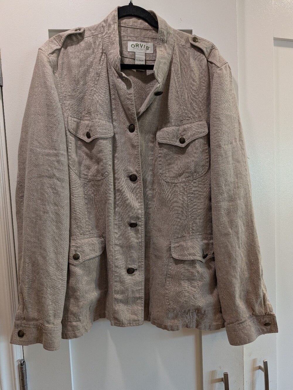 100% Irish Linen Safari Style Jacket,XL